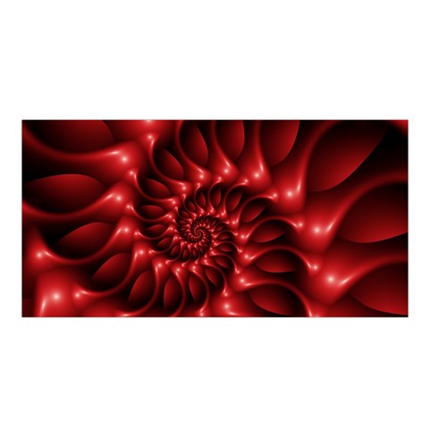 Red Glossy Fractal Spiral Satin Shawl from ArtsNow.com Front