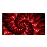 Red Glossy Fractal Spiral Satin Shawl