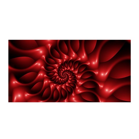 Red Glossy Fractal Spiral Satin Wrap from ArtsNow.com Front