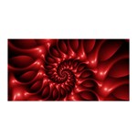 Red Glossy Fractal Spiral Satin Wrap