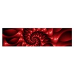 Red Glossy Fractal Spiral Satin Scarf (Oblong)