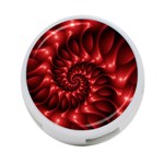 Red Glossy Fractal Spiral 4-Port USB Hub (Two Sides)