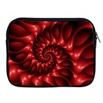 Red Glossy Fractal Spiral Apple iPad 2/3/4 Zipper Case