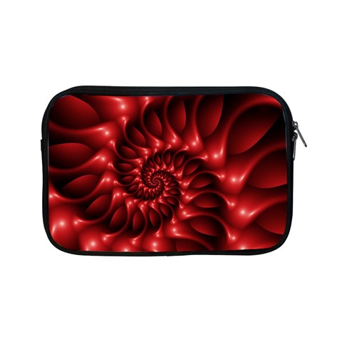 Red Glossy Fractal Spiral Apple iPad Mini Zipper Case from ArtsNow.com Front