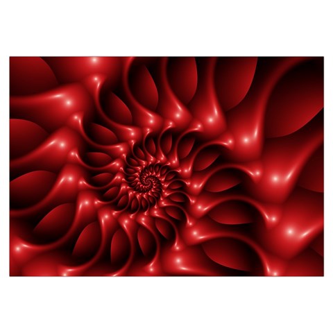 Red Glossy Fractal Spiral Samsung Galaxy Note 4 Case (White) from ArtsNow.com Front