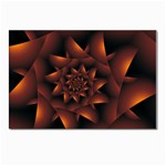 Burnt Orange Dark Spiral Fractal  Postcard 4  x 6 