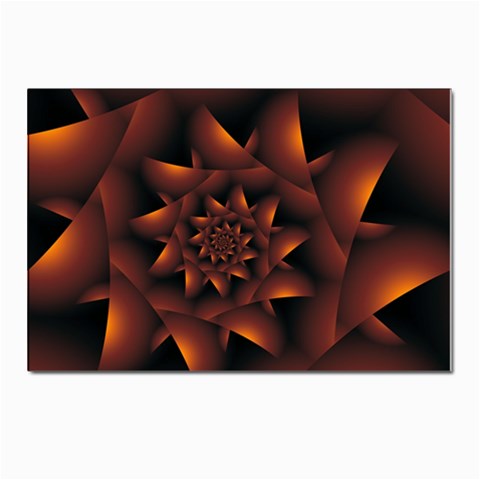 Burnt Orange Dark Spiral Fractal  Postcard 4 x 6  (Pkg of 10) from ArtsNow.com Front