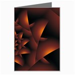 Burnt Orange Dark Spiral Fractal  Greeting Card