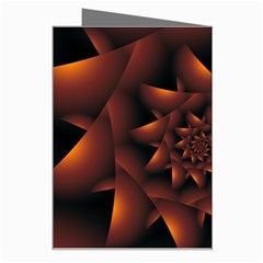 Burnt Orange Dark Spiral Fractal  Greeting Card from ArtsNow.com Right