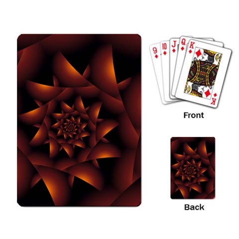 Burnt Orange Dark Spiral Fractal  Playing Cards Single Design from ArtsNow.com Back