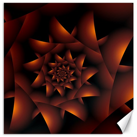 Burnt Orange Dark Spiral Fractal  Canvas 12  x 12  from ArtsNow.com 11.4 x11.56  Canvas - 1