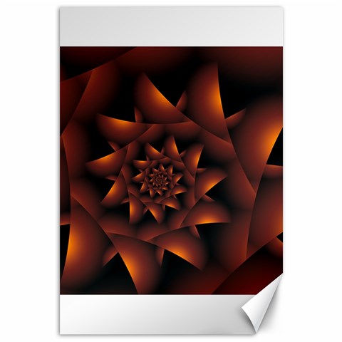 Burnt Orange Dark Spiral Fractal  Canvas 12  x 18  from ArtsNow.com 11.88 x17.36  Canvas - 1