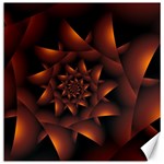 Burnt Orange Dark Spiral Fractal  Canvas 16  x 16 