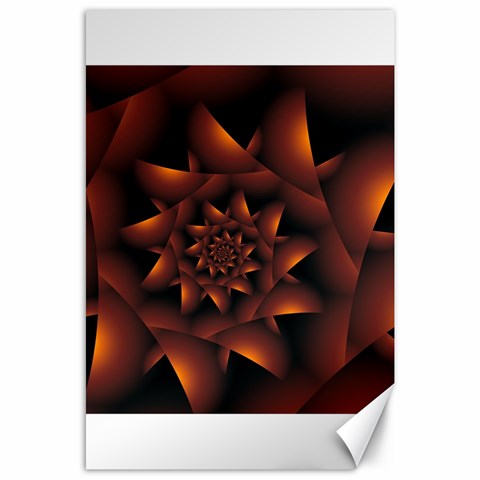 Burnt Orange Dark Spiral Fractal  Canvas 24  x 36  from ArtsNow.com 23.35 x34.74  Canvas - 1