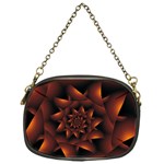 Burnt Orange Dark Spiral Fractal  Chain Purse (One Side)