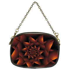 Burnt Orange Dark Spiral Fractal  Chain Purse (Two Sides) from ArtsNow.com Front