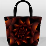 Burnt Orange Dark Spiral Fractal  Bucket Bag