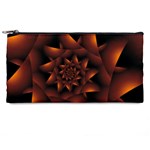 Burnt Orange Dark Spiral Fractal  Pencil Case