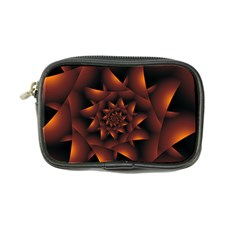 Burnt Orange Dark Spiral Fractal  Coin Purse from ArtsNow.com Front