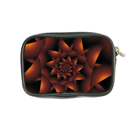 Burnt Orange Dark Spiral Fractal  Coin Purse from ArtsNow.com Back