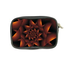 Burnt Orange Dark Spiral Fractal  Coin Purse from ArtsNow.com Back