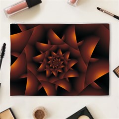 Burnt Orange Dark Spiral Fractal  Cosmetic Bag (XL) from ArtsNow.com Front