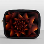 Burnt Orange Dark Spiral Fractal  Mini Toiletries Bag (One Side)