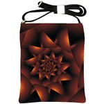 Burnt Orange Dark Spiral Fractal  Shoulder Sling Bag