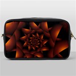 Burnt Orange Dark Spiral Fractal  Toiletries Bag (One Side)