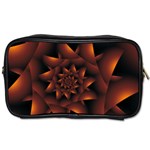 Burnt Orange Dark Spiral Fractal  Toiletries Bag (Two Sides)