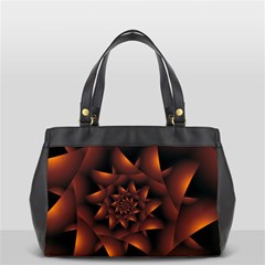 Burnt Orange Dark Spiral Fractal  Oversize Office Handbag (2 Sides) from ArtsNow.com Front