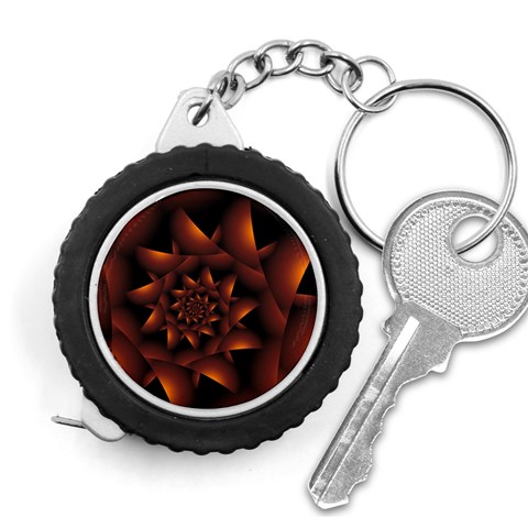 Burnt Orange Dark Spiral Fractal  Measuring Tape from ArtsNow.com Front