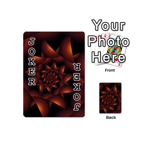 Burnt Orange Dark Spiral Fractal  Playing Cards 54 (Mini) from ArtsNow.com Front - Joker1