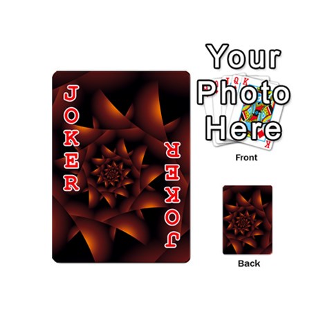 Burnt Orange Dark Spiral Fractal  Playing Cards 54 (Mini) from ArtsNow.com Front - Joker2