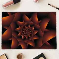 Burnt Orange Dark Spiral Fractal  Cosmetic Bag (XXL) from ArtsNow.com Front