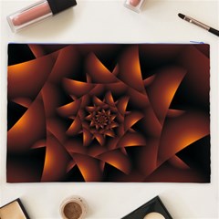 Burnt Orange Dark Spiral Fractal  Cosmetic Bag (XXL) from ArtsNow.com Back