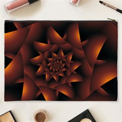 Burnt Orange Dark Spiral Fractal  Cosmetic Bag (XXXL) from ArtsNow.com Back