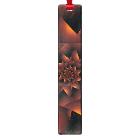 Burnt Orange Dark Spiral Fractal  Large Book Mark from ArtsNow.com Front