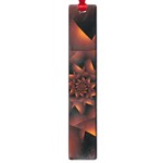 Burnt Orange Dark Spiral Fractal  Large Book Mark