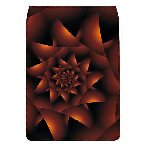 Burnt Orange Dark Spiral Fractal  Removable Flap Cover (L) from ArtsNow.com Front