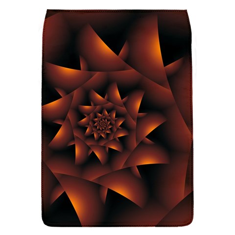 Burnt Orange Dark Spiral Fractal  Removable Flap Cover (S) from ArtsNow.com Front