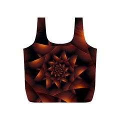 Burnt Orange Dark Spiral Fractal  Full Print Recycle Bag (S) from ArtsNow.com Front