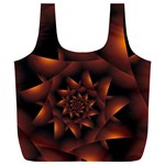 Burnt Orange Dark Spiral Fractal  Full Print Recycle Bag (XL)