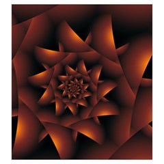 Burnt Orange Dark Spiral Fractal  Drawstring Pouch (Large) from ArtsNow.com Front