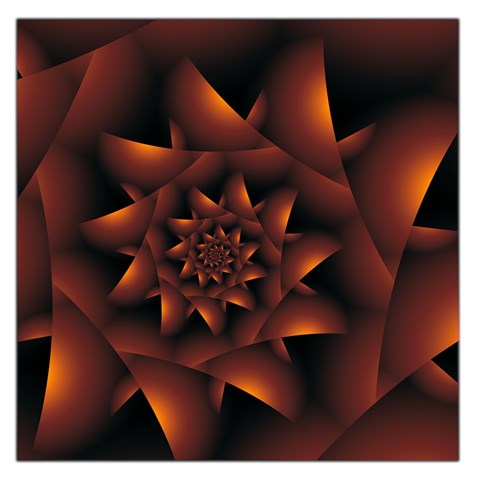 Burnt Orange Dark Spiral Fractal  Large Satin Scarf (Square) from ArtsNow.com Front