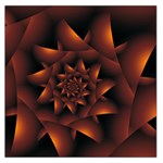 Burnt Orange Dark Spiral Fractal  Large Satin Scarf (Square)