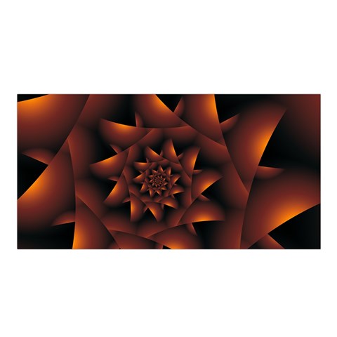 Burnt Orange Dark Spiral Fractal  Satin Shawl from ArtsNow.com Front