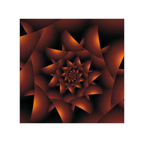 Burnt Orange Dark Spiral Fractal  Small Satin Scarf (Square) from ArtsNow.com Front