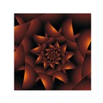 Burnt Orange Dark Spiral Fractal  Small Satin Scarf (Square)