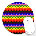 Rainbow Chevron Round Mousepad